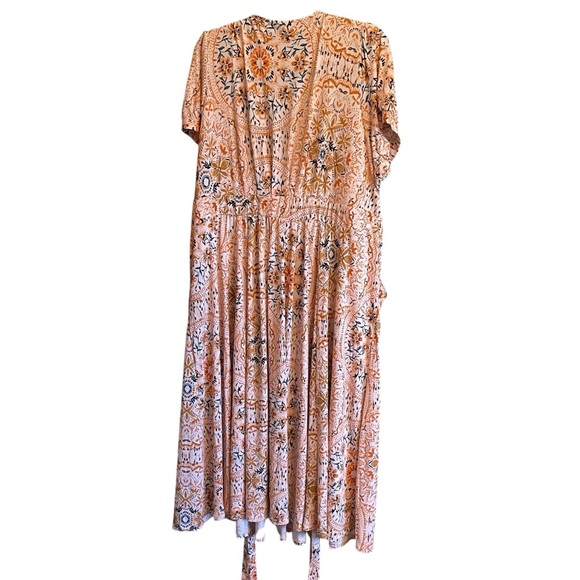 Torrid Peach Medallion Studio Knit Puff
Sleeve Skater Midi Dress -Size 3X-NWOT - Picture 7 of 14